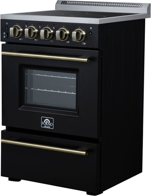 FORNO® Loiano Alta Qualita 24" Black Freestanding Electric Range-3