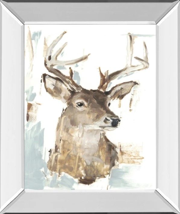 Classy Art Modern Deer Mount I by Ethan Harper Mirrored Frame Wall Art-0