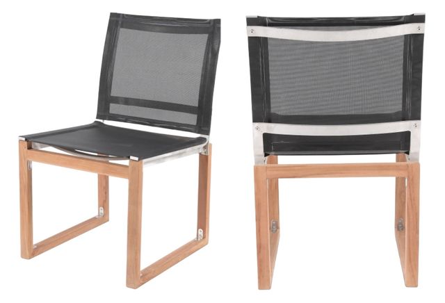 Meridian Furniture Tulum Black Fabric Outdoor Dining Side Chair-1
