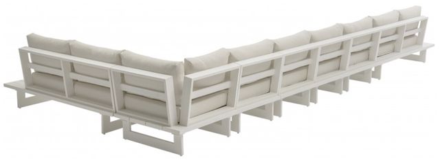 Meridian Furniture Maldives 4-Piece Cream/White Aluminum/Fabric 212" Outdoor Modular Sectional-2