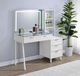 Coaster® Souza White High Gloss Vanity Table With LED Mirror-1