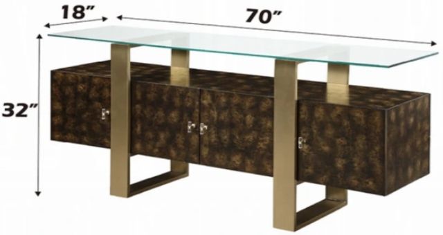 ACME Furniture Mabyn Antique Brown/Brass Console Cabinet-2