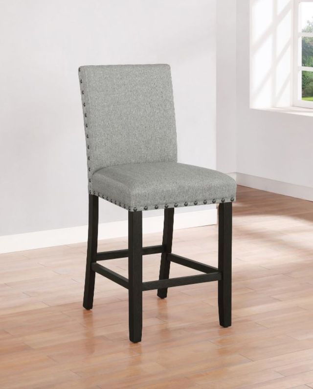 Coaster® Kentfield 2-Piece Grey/Antique Noir Solid Back Counter Stools-2