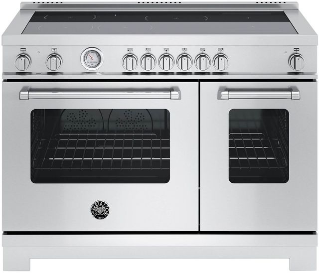 Bertazzoni Master Series 48" Fingerprint Resistant Stainless Steel Pro Style Induction Range-0