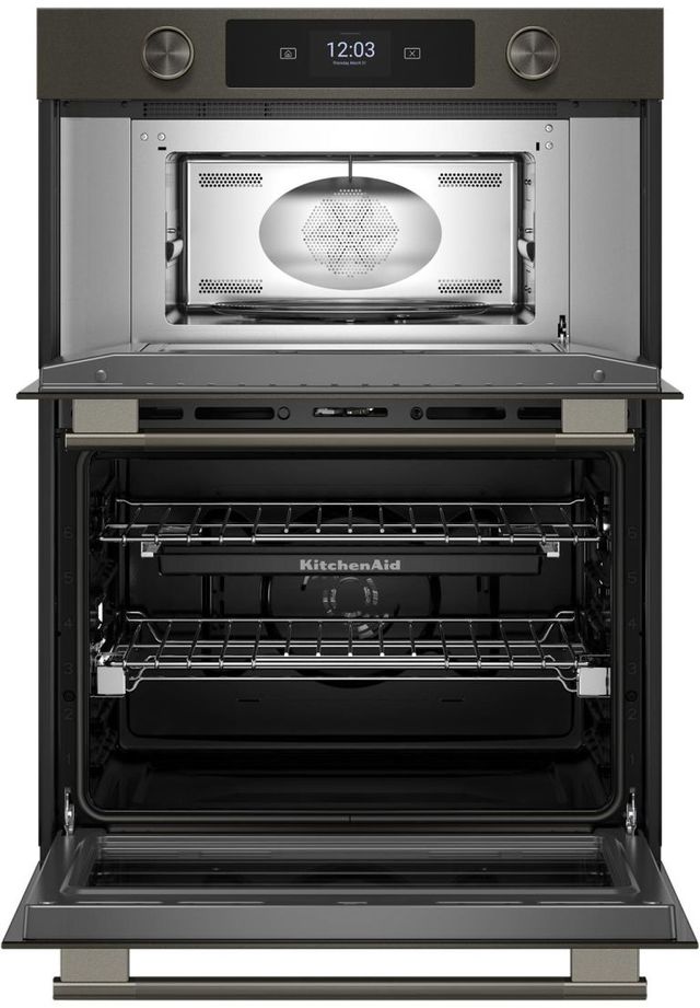KitchenAid® 30'' Black Ore Ove/Micro Combo Electric Wall Oven with Intelligent Cooking Camera-1