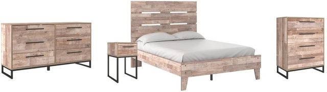 Signature Design by Ashley® Neilsville 4-Piece Whitewash Full Panel Bed Set-0