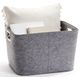 Giftcraft Gray Rectangular Storage Basket with Handles-1