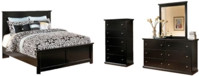 Signature Design by Ashley® Maribel 4-Piece Black Queen Panel Bed Set-0