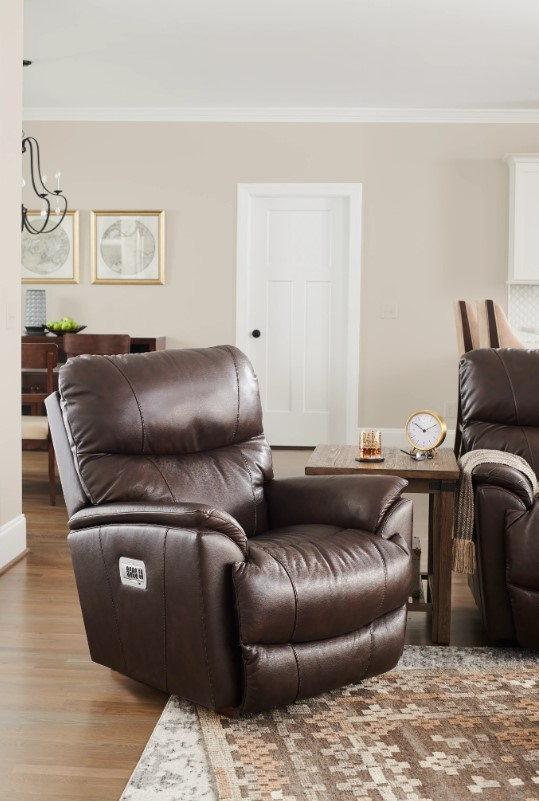 La-Z-Boy® Trouper Walnut Leather Power Rocking Recliner with