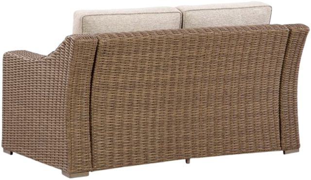 Signature Design by Ashley® Revare Beach Beige Fabric/Resin Wicker Outdoor Loveseat-3