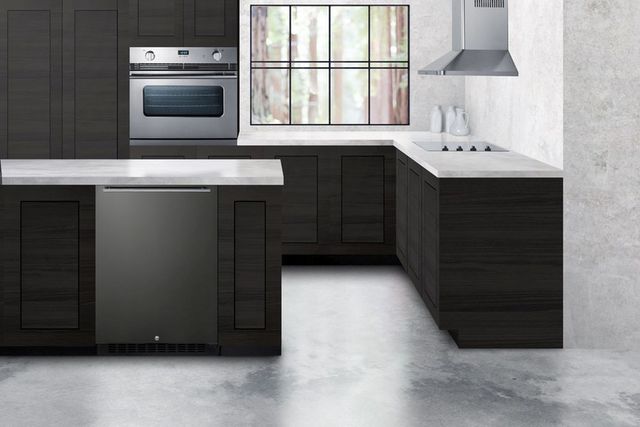 Summit® 4.8  Cu. Ft. Black Stainless Steel Under the Counter Refrigerator-1