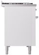 Ilve® Nostalgie II Noblesse 48'' White Pro Style Dual Fuel Range with Chrome Trim-2