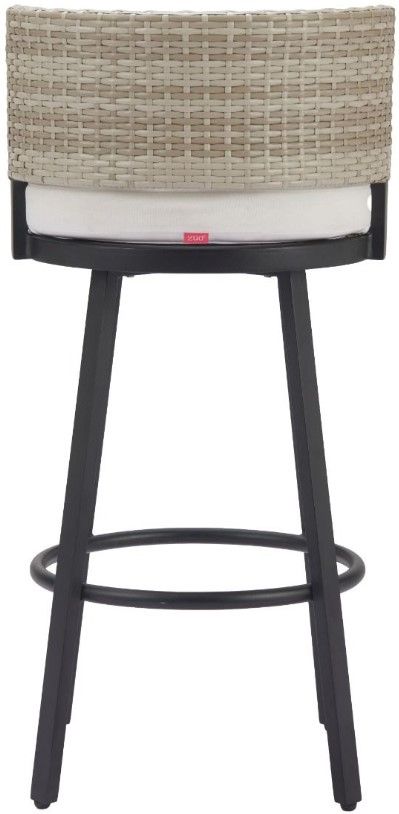 Zuo® Modern Midnight Wave Black/Gray/White Aluminum Outdoor Barstool-4