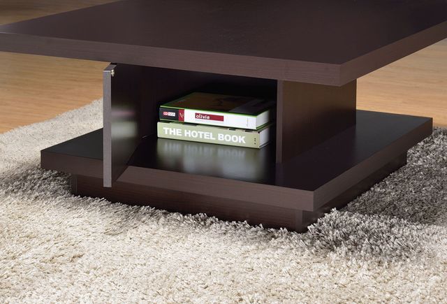 Coaster® Reston Cappuccino Pedestal Square Coffee Table-2