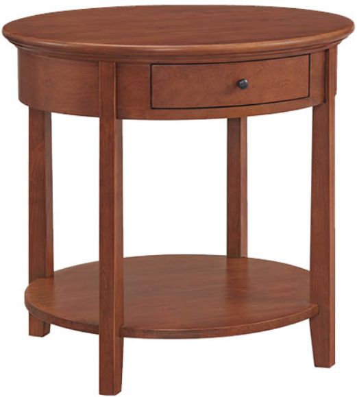 Whittier Wood® Furniture McKenzie Glazed Antique Cherry Round End Table-0