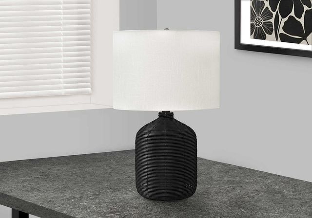 Monarch Specialties Inc. 23"H Black Rattan Table Lamp-4