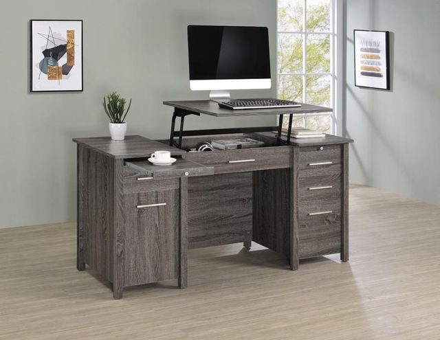 Coaster® Dylan Weathered Grey Lift Top Office Desk-8