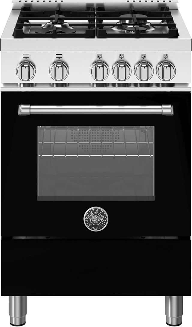 Bertazzoni Master Series 24" Nero Matt Pro Style Gas Range-0