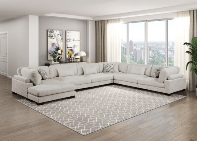 Homelegance® Tinley 6-Piece Beige Modular Sectional and Chaise-1