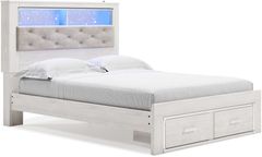 Signature Design by Ashley® Altyra White Queen Upholstered Storage Bookcase Bed