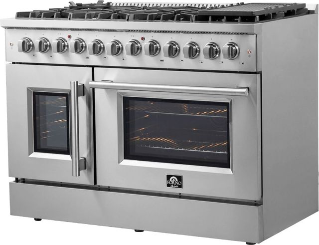 FORNO® Galiano 48" Stainless Steel Pro Style Dual Fuel Range-2