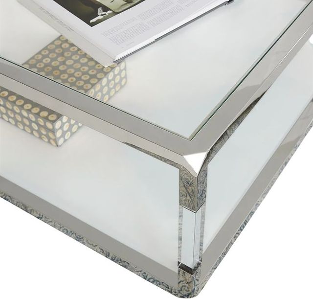Modus Furniture Jasper Glass Top Console Table with Stainless Steel Base -3