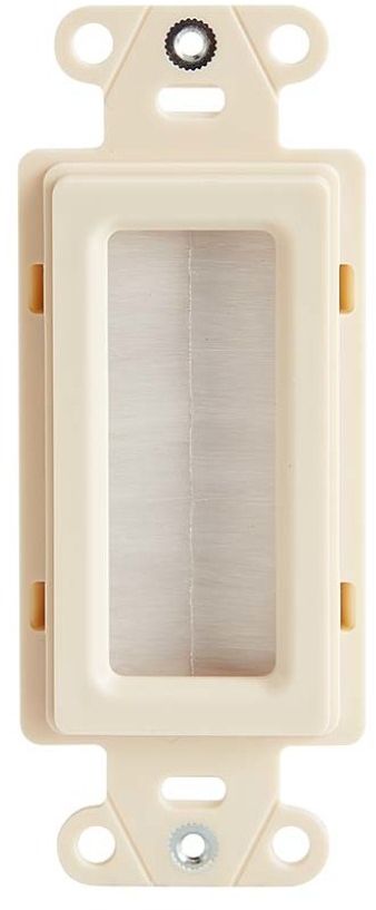 Sanus® Light Almond Cable Management Brush Wall Plate-2