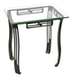 Forge Design Izo Glass Top Square End Table with Metal Legs-0