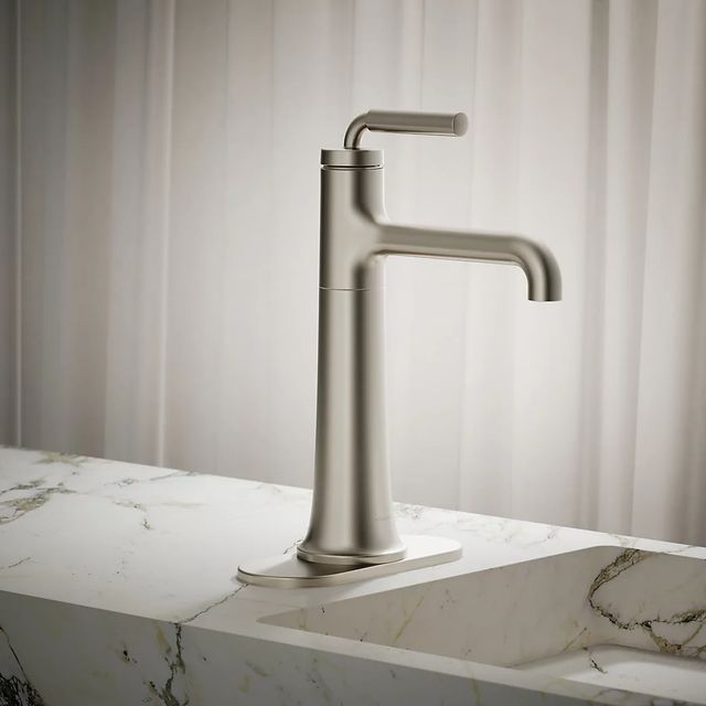 KOHLER® Tone™ Vibrant Brushed Nickel Tall Single-Handle Bathroom Sink Faucet-3