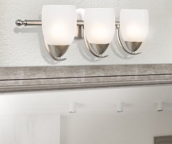 YHD Mirror Lake Brush Nickel/White 3-Light Vanity Lighting-1