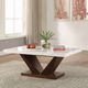 ACME Furniture Forbes White Natural Marble Top Coffee Table with Walnut Base-2