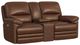 Flexsteel® David Pecan Power Reclining Loveseat with Console, Power Headrests and Lumbar-0