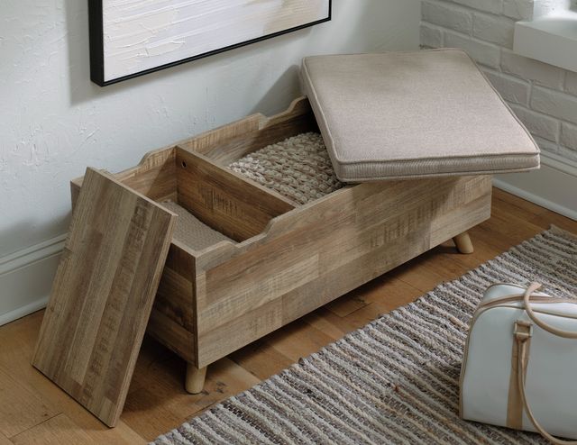 Signature Design by Ashley® Gerdanet Beige/Brown Storage Bench-5