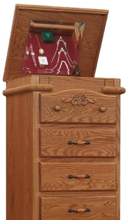 Wolfcraft Furniture Vintage Brown Lingerie Chest with Flip Top-2