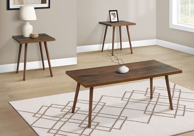 Monarch Specialties Inc. 3-Piece Dark Walnut All Wood Accent Tables Set-1