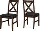Monarch Specialties Inc. 2-Piece Black Side Chair Set with Brown Wood Legs-1