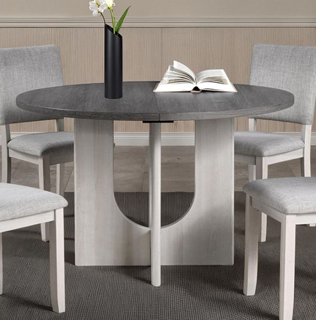 Furniture of America® Oberto Gray Round Dining Table-4