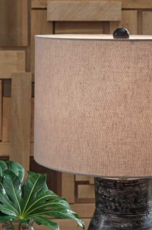 Signature Design by Ashley® Kerbert Distressed Black Table Lamp-2