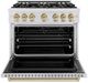 ZLINE Autograph Edition 36" 5.2 cu. ft. Gas Range with 6 Burner DuoPro™ Cooktop and Convection Gas Oven in Satin Stainless Steel and Champagne Bronze Accents -1