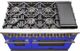 FORNO® Capriasca 48" Stainless Steel Pro Style Gas Range with Blue Door-4