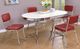 Coaster® Retro 5-Piece Red/White Oval Dining Table Set-0