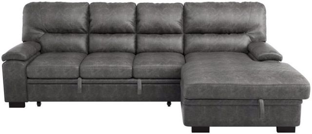 Mazin Furniture Michigan 2-Piece Dark Gray Right-Arm Facing Pullout Sleeper Sectional and Chaise-3