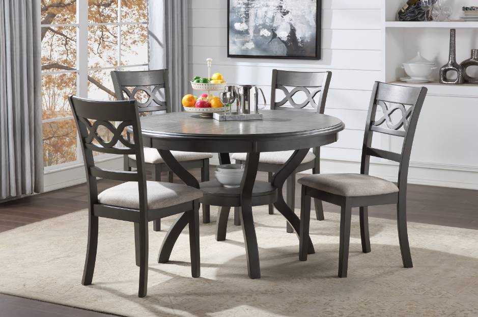 New Classic Home Furnishings Cori 5 Piece Gray Round Dining Set Antioch CA