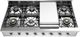 Ilve Nostalgie II 48” Stainless Steel Gas Rangetop with 8 Burners, Griddle and Chrome Trim-1