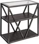 Liberty Furniture Arista Cobblestone Glass Top Chair Side Table with Black Metal Frames-0