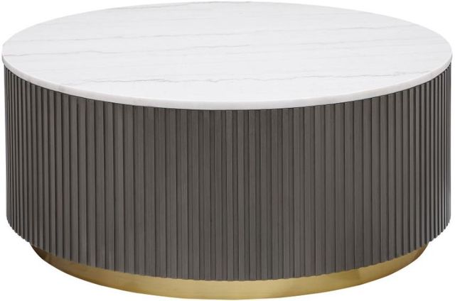 Coaster® Jason White Coffee Table with Charcoal Base-0