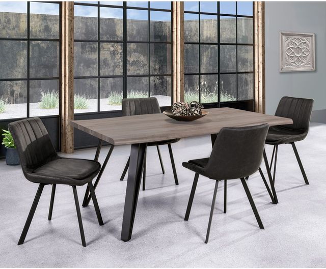 Mazin Furniture Carrie 5-Piece Deep Charcoal Dining Set-0