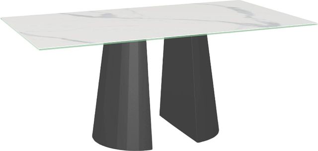 Amisco Customizable Gemma 72" Rectangular Dining Table with 0.5" Italian Porcelain on Glass Top-0