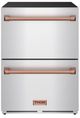 Thor Kitchen® Gordon Ramsay 24" 5.4 Cu. Ft. Stainless Steel Outdoor Under-Counter Refrigerator with Rose Gold Handle-0