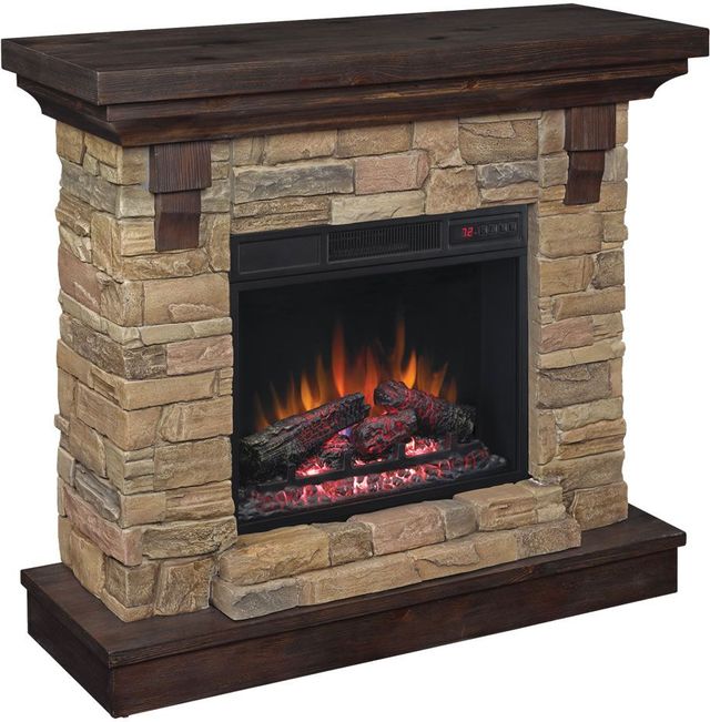 ClassicFlame® Eugene Aged Coffee Wall Fireplace Mantel-3